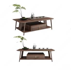 新中式茶几3D模型下载